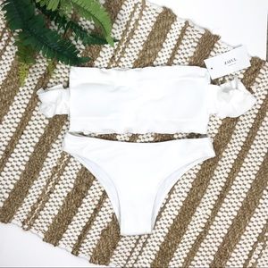 NEW White Ruffle Zaful Bikini